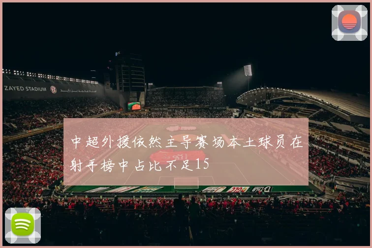 中超外援依然主导赛场本土球员在射手榜中占比不足15